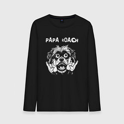 Лонгслив хлопковый мужской Papa Roach rock dog, цвет: черный