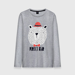 Лонгслив хлопковый мужской Идеальный медведь, цвет: меланж