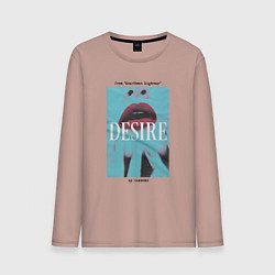 Лонгслив хлопковый мужской Cannons - Desire from heartbeat highway, цвет: пыльно-розовый
