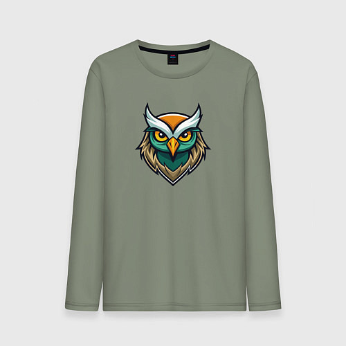 Мужской лонгслив Голова филина / Авокадо – фото 1