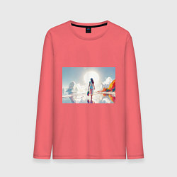 Мужской лонгслив Девушка на фантастическом пляже