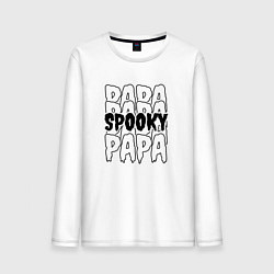 Лонгслив хлопковый мужской Spooky dad, цвет: белый