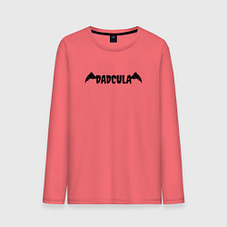 Лонгслив хлопковый мужской Dadcula - папа Дракула, цвет: коралловый