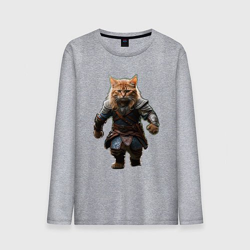 Мужской лонгслив Кот викинг / Меланж – фото 1