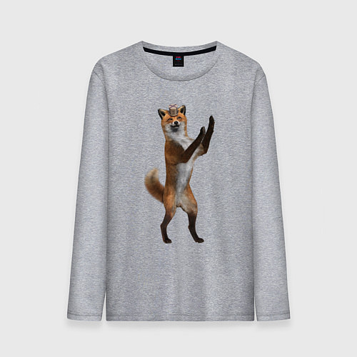 Мужской лонгслив Танцующий лис / Меланж – фото 1
