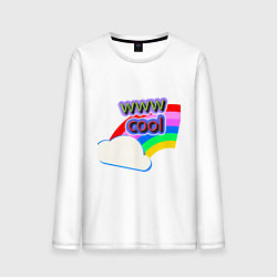 Лонгслив хлопковый мужской Rainbow Vibes, цвет: белый