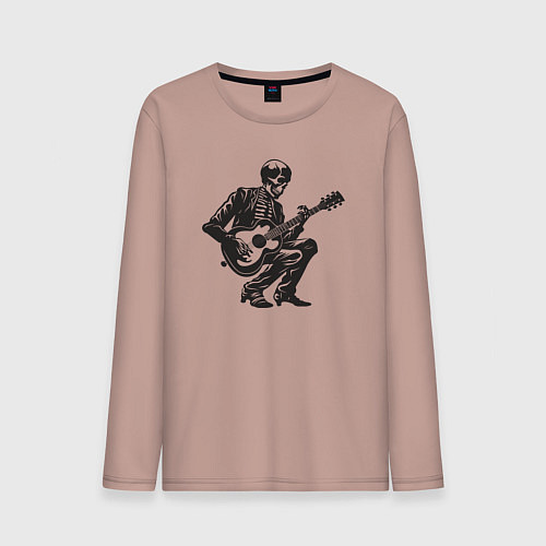 Мужской лонгслив Мёртвая рок звезда / Пыльно-розовый – фото 1