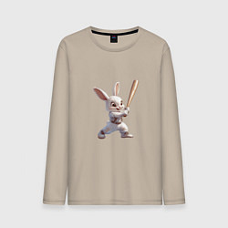Лонгслив хлопковый мужской Зайчик чемпион, цвет: миндальный