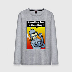 Лонгслив хлопковый мужской Бендер в ожидании изгиба, цвет: меланж