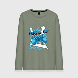 Лонгслив хлопковый мужской Повышая уровень, цвет: авокадо