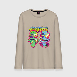 Лонгслив хлопковый мужской Terry and Korvo Graffiti, цвет: миндальный