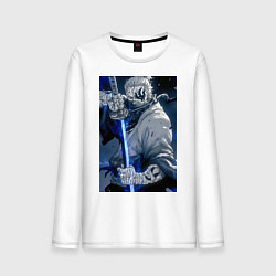 Лонгслив хлопковый мужской Ван-Пис Рюма Симоцуки, цвет: белый