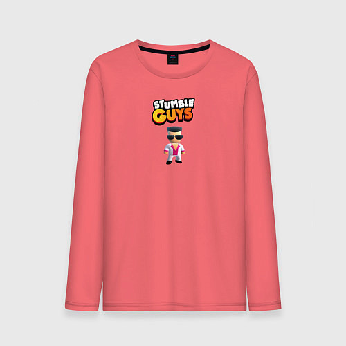 Мужской лонгслив Stumble guys / Коралловый – фото 1