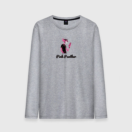 Мужской лонгслив Pink Panther с телефоном / Меланж – фото 1