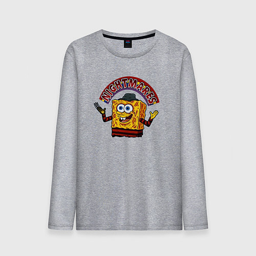 Мужской лонгслив Губка Фредди - квадратные штаны Боб / Меланж – фото 1