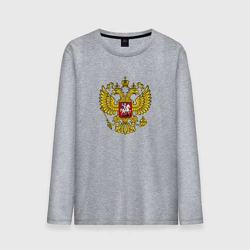 Мужской лонгслив Герб РФ главный / Меланж – фото 1