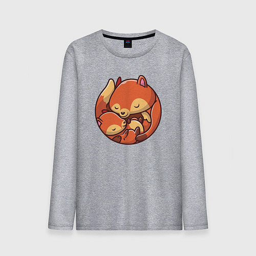 Мужской лонгслив Fox family / Меланж – фото 1