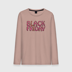 Лонгслив хлопковый мужской Black friday day, цвет: пыльно-розовый