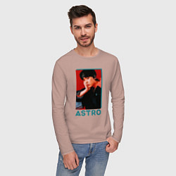 Лонгслив хлопковый мужской Astro Юн Сан Ха, цвет: пыльно-розовый — фото 2