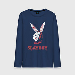 Лонгслив хлопковый мужской Slayboy, цвет: тёмно-синий