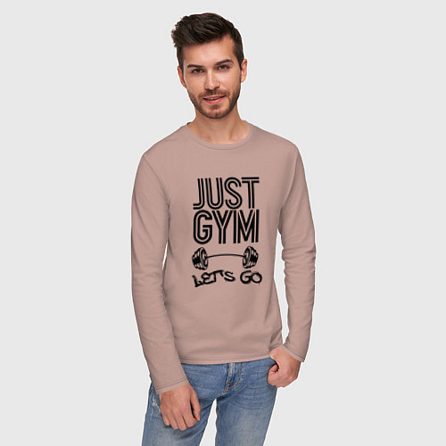 Мужской лонгслив Just gym / Пыльно-розовый – фото 3