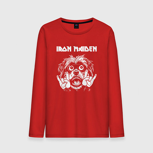 Мужской лонгслив Iron Maiden rock dog / Красный – фото 1