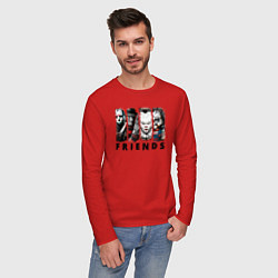 Лонгслив хлопковый мужской Halloween friends black friday, цвет: красный — фото 2