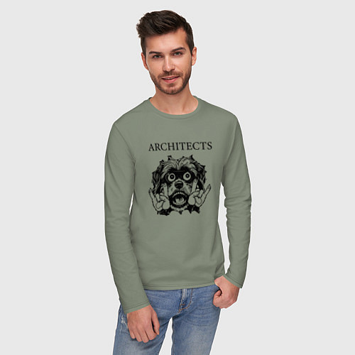 Мужской лонгслив Architects - rock dog / Авокадо – фото 3