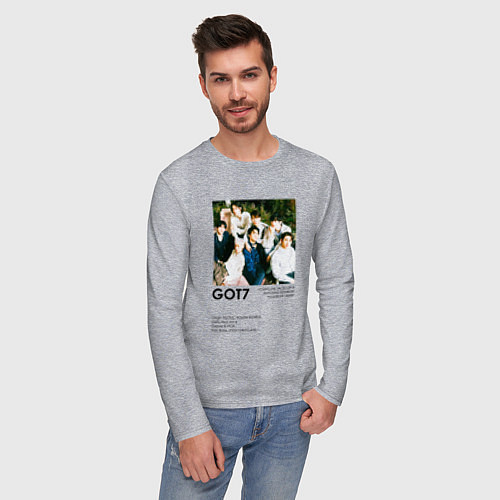 Мужской лонгслив GOT7 группа основание / Меланж – фото 3