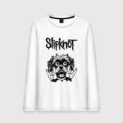 Лонгслив хлопковый мужской Slipknot - rock dog, цвет: белый