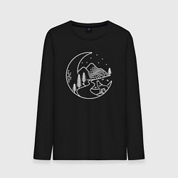Лонгслив хлопковый мужской Ночной волк, цвет: черный