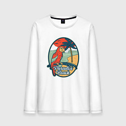 Лонгслив хлопковый мужской Райский пляж, цвет: белый