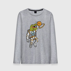 Лонгслив хлопковый мужской Динозавр баскетболист, цвет: меланж