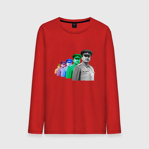 Мужской лонгслив Pop art товарищ Сталин / Красный – фото 1