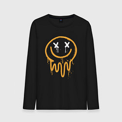 Лонгслив хлопковый мужской Funny smiling, цвет: черный