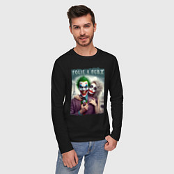 Лонгслив хлопковый мужской Folie a deux - Joker and Harley, цвет: черный — фото 2