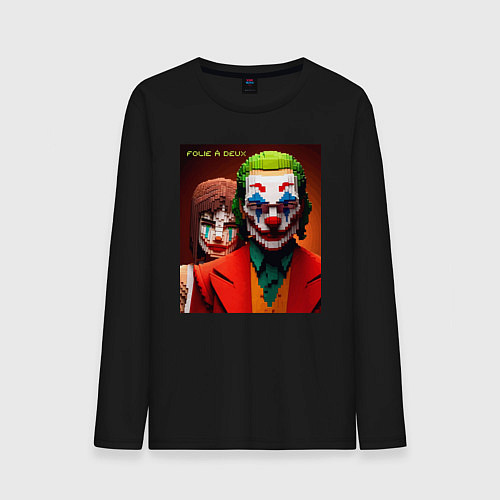 Мужской лонгслив Joker and Minecraft - collaboration / Черный – фото 1
