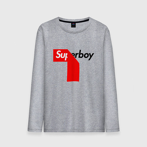 Мужской лонгслив Супермужик / Меланж – фото 1