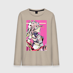 Лонгслив хлопковый мужской Геншин Яэ Мико Гудзи Яэ, цвет: миндальный