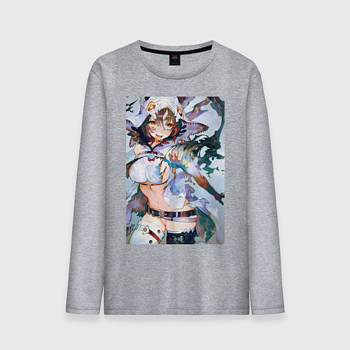 Мужской лонгслив Девушка секси / Меланж – фото 1