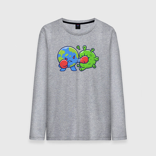 Мужской лонгслив Удар по вирусу / Меланж – фото 1