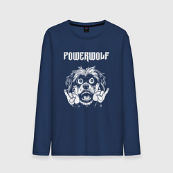 Лонгслив хлопковый мужской Powerwolf rock dog, цвет: тёмно-синий