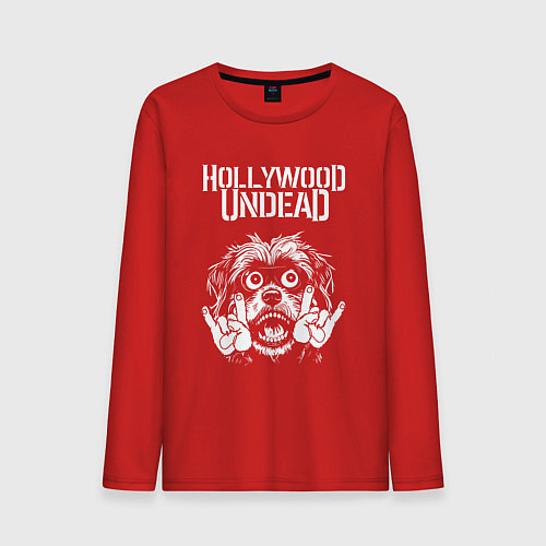 Мужской лонгслив Hollywood Undead rock dog / Красный – фото 1