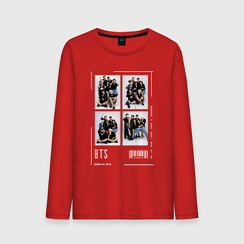 Мужской лонгслив Bts selfie / Красный – фото 1
