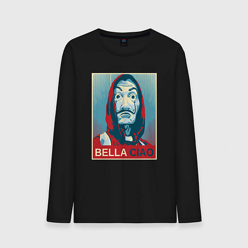 Мужской лонгслив Белла - чао / Черный – фото 1