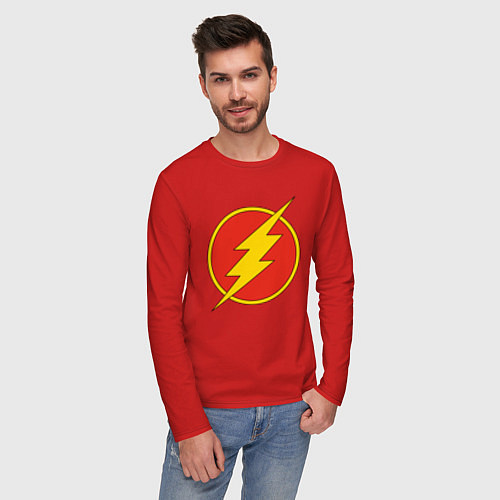 Мужской лонгслив Flash logo / Красный – фото 3