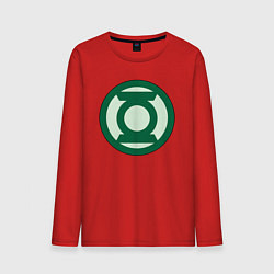 Лонгслив хлопковый мужской Green lantern logo, цвет: красный