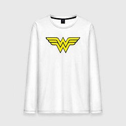 Лонгслив хлопковый мужской Wonder woman logo, цвет: белый