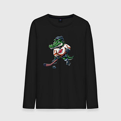 Лонгслив хлопковый мужской Crocodile is the forward of the New Jersey devils, цвет: черный