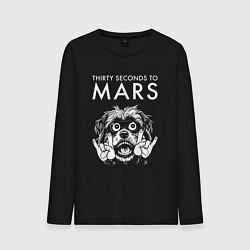 Лонгслив хлопковый мужской Thirty Seconds to Mars rock dog, цвет: черный